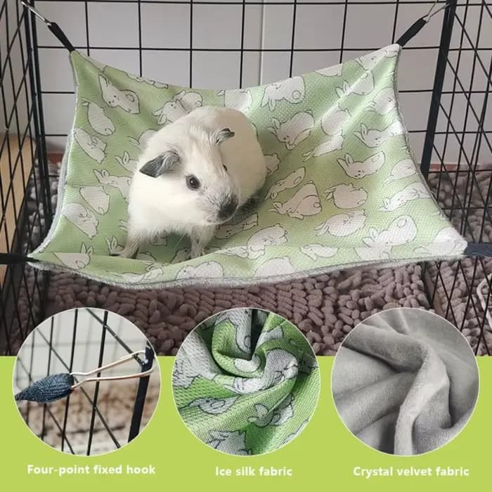 Hamac double face pour cochon d'Inde en soie glacée respirante, doux pour la peau, pour hamster, accessoires pour petits animaux de compagnie