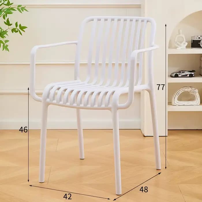 Nouveau balcon loisirs Support robuste fauteuil extérieur minimaliste maison empilable chaises de salle à manger à lattes verticales chaise de salon