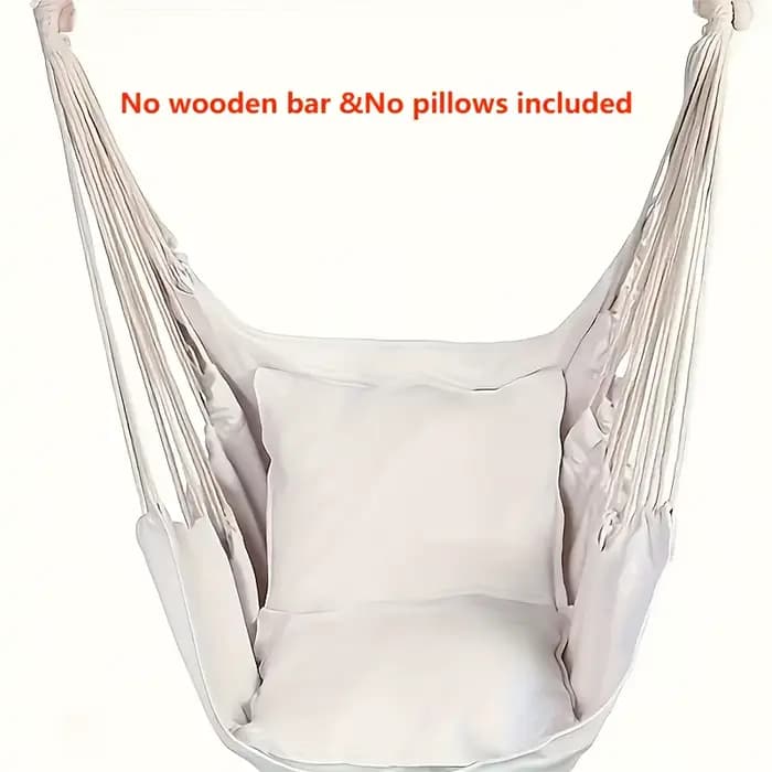Fauteuil hamac suspendu confortable et portable 2-en-1 en tissu rayé durable – Indispensable pour le camping, le jardin et la détente