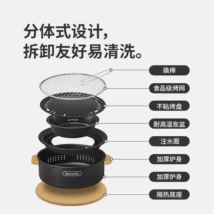 Naturehike – poêle circulaire de bureau, ensemble de four à Barbecue Portable pour l'extérieur, nouveauté 2025