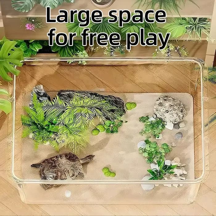 Aquarium Transparent de bureau créatif, pour bureau, décoration de maison, rectangulaire (aquarium nu, sans paysages ni pierres incluses)