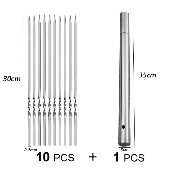 Brochettes de Barbecue réutilisables en acier inoxydable
