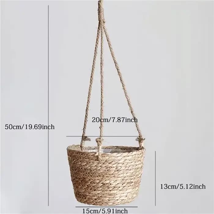 Jardinière suspendue en macramé