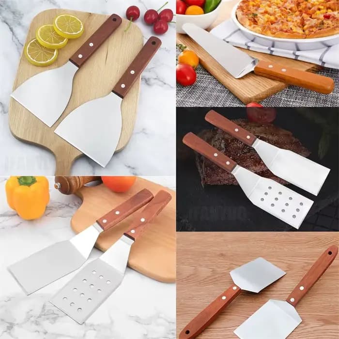 Spatule et grattoir à gril en acier inoxydable