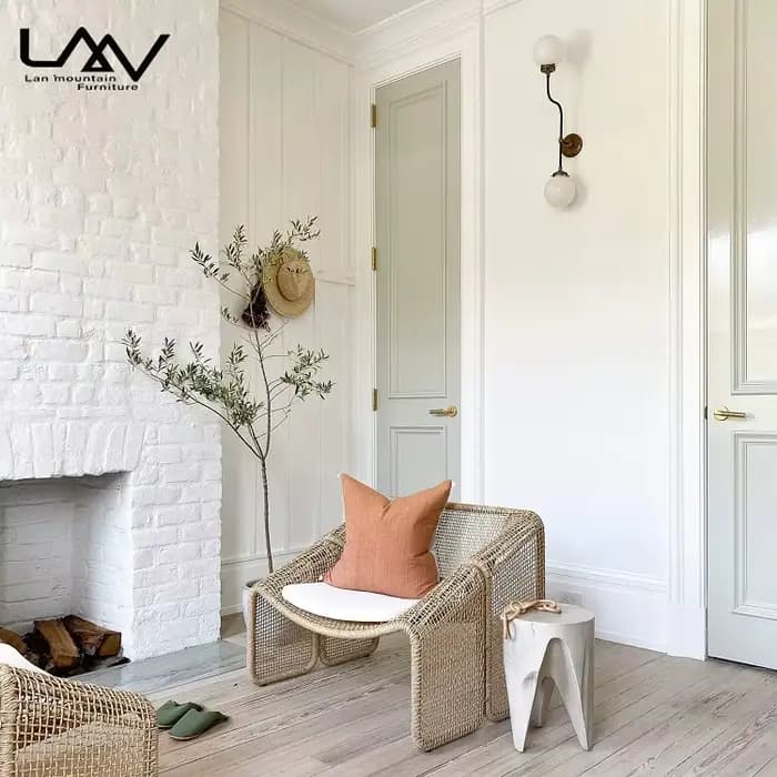 Design créatif loisirs de plein air chaise inclinable jardin Patio balcon cadre en aluminium tissage osier