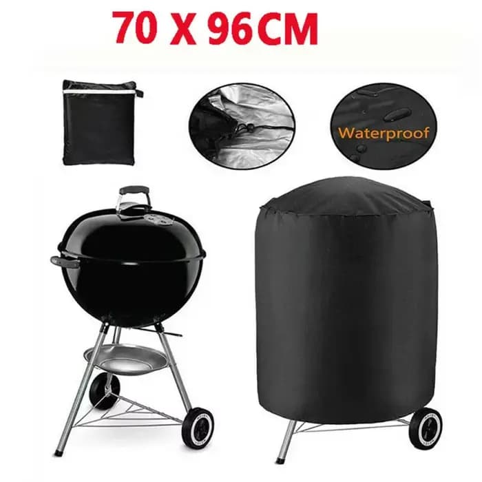 Housse de jardin ronde pratique pour barbecue Weber, protège votre barbecue du poussière et du vent, 70 x 96 cm/27 x 37 pouces