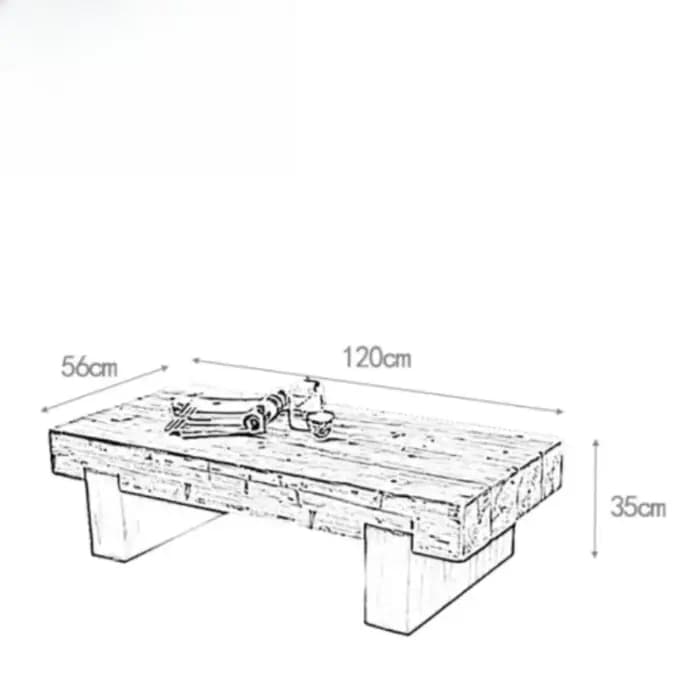 Table d'appoint rectangulaire basse en bois
