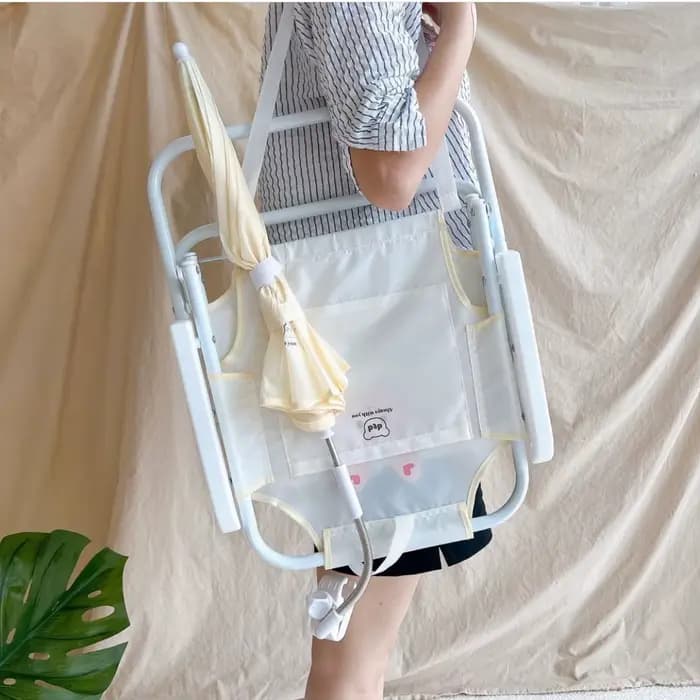 Chaise de plage extérieure pour enfants avec parapluie mignon Ins vent