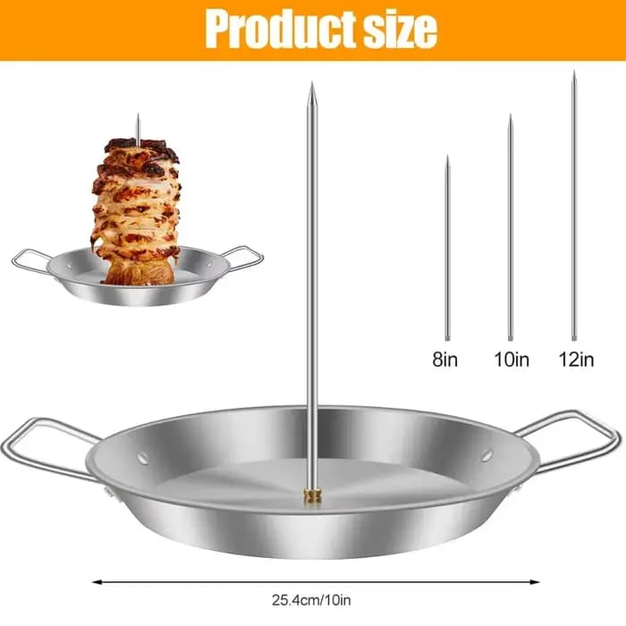 Support de brochette de rôtissoire à broche verticale en acier inoxydable