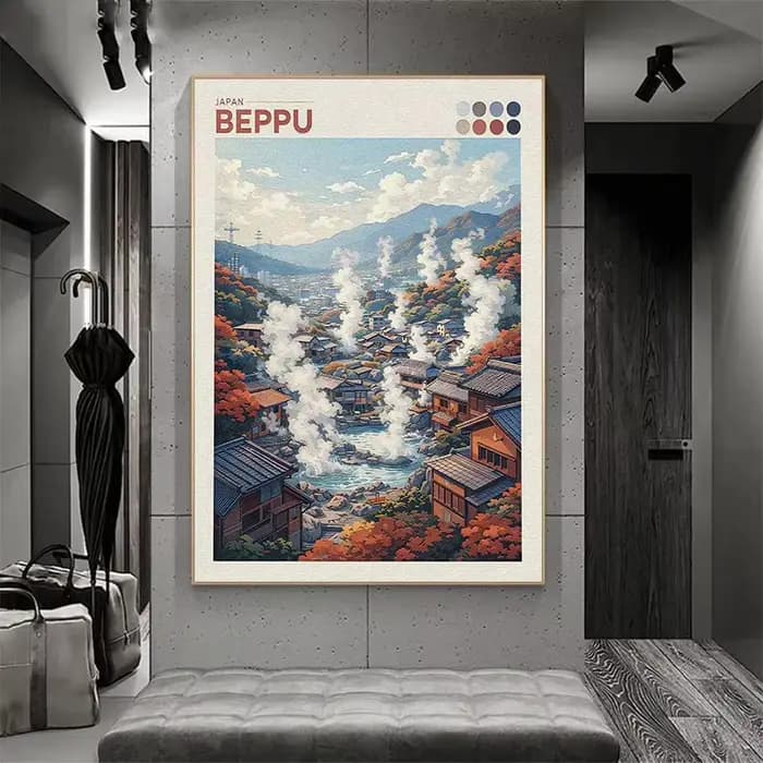 Affiche de paysage urbain japonais, Tokyo Shizuoka, fleurs de cerisier, mont Fuji, automne, portail Torii, château d'Okayama, impression sur toile, décoration de salon