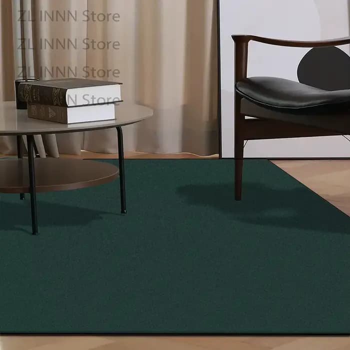 Tapis de salon noir uni, antidérapant, lavable, grand format, en velours court, moelleux, pour chambre et canapé