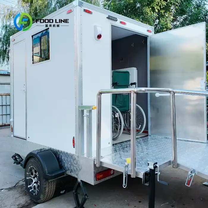 Toilettes portables écologiques personnalisées avec système d'économie d'eau, accessibles aux fauteuils roulants, pour usage public