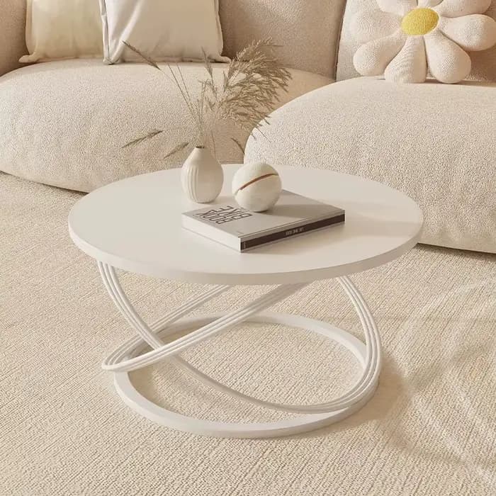 Salon de luxe Table basse Design moderne Premium Glam Tables basses blanc rond Muebles Para El Hogar décoration de la maison
