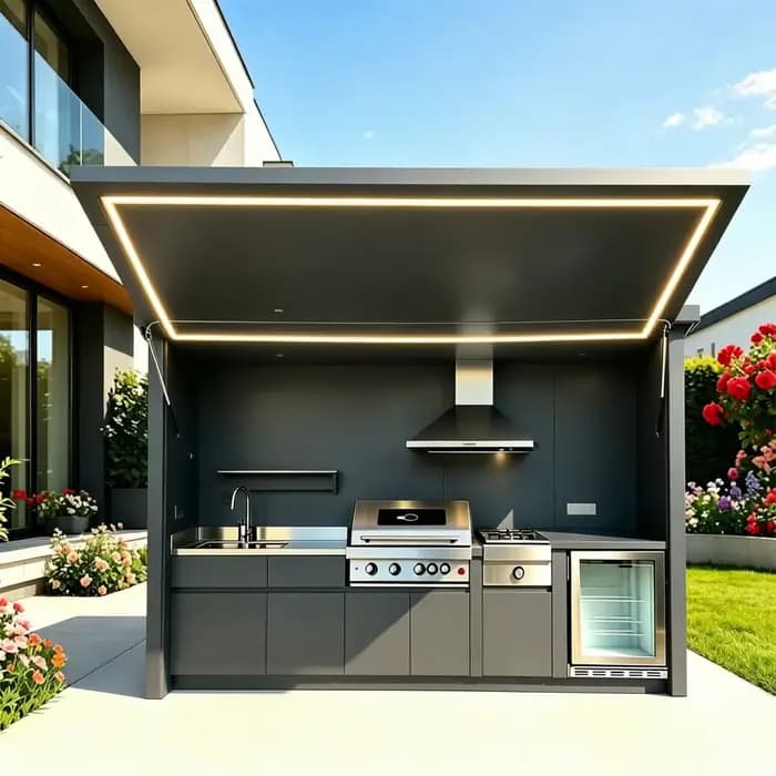 Cuisine extérieure modulaire pré-assemblée