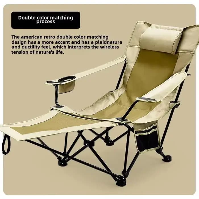Chaise pliante en métal jaune 2 en 1