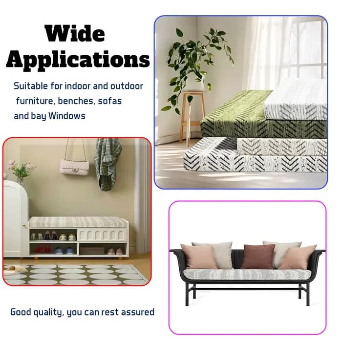 Coussins de banc longs, siège de chaise, canapé, siège, baie vitrée, coussin décoratif 50D, coussin personnalisé hautement élastique