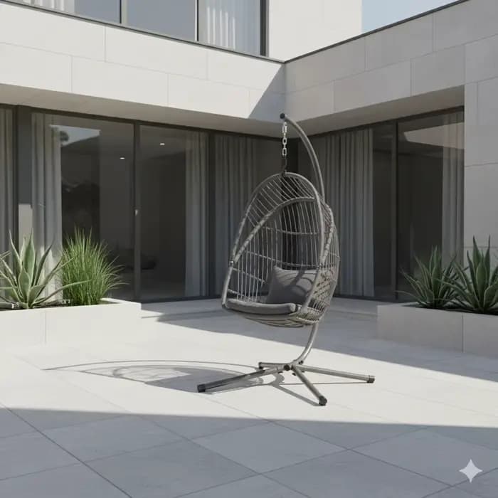 Chaise à œufs suspendue avec cadre en acier moderne