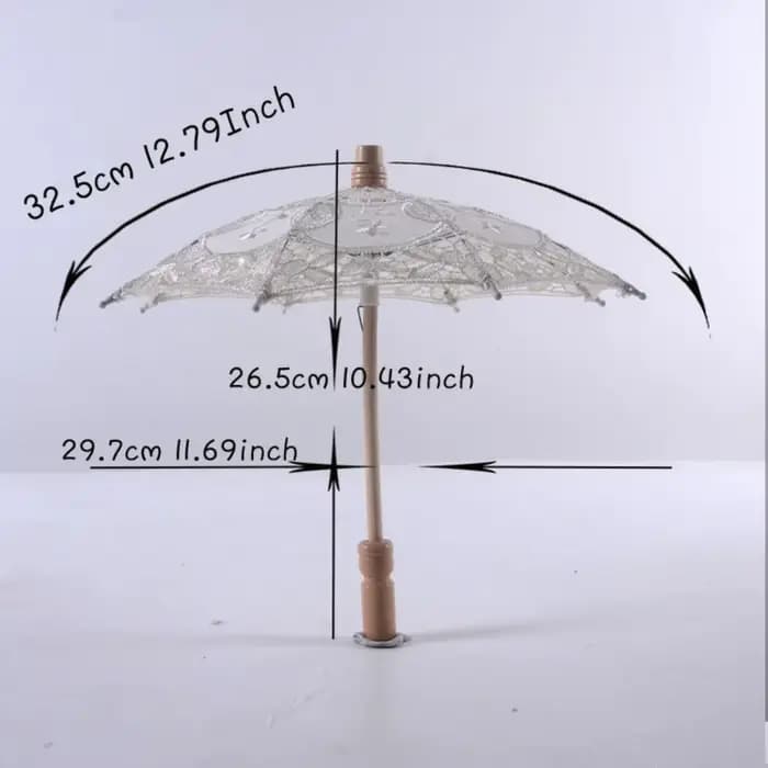 Vintage 26/31/43/53cm dentelle Parasol parapluie broderie coton