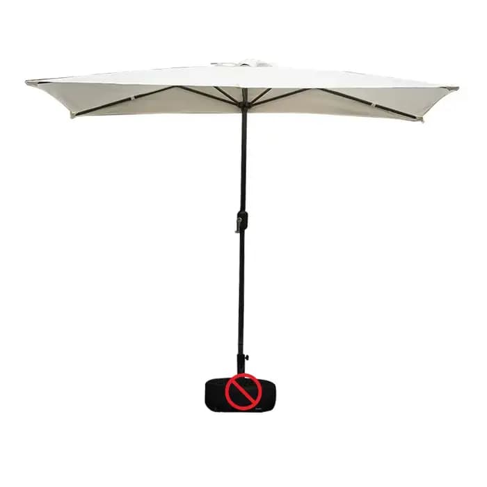 Parasol de marché rectangulaire télescopique mural demi-couvrant pour extérieur
