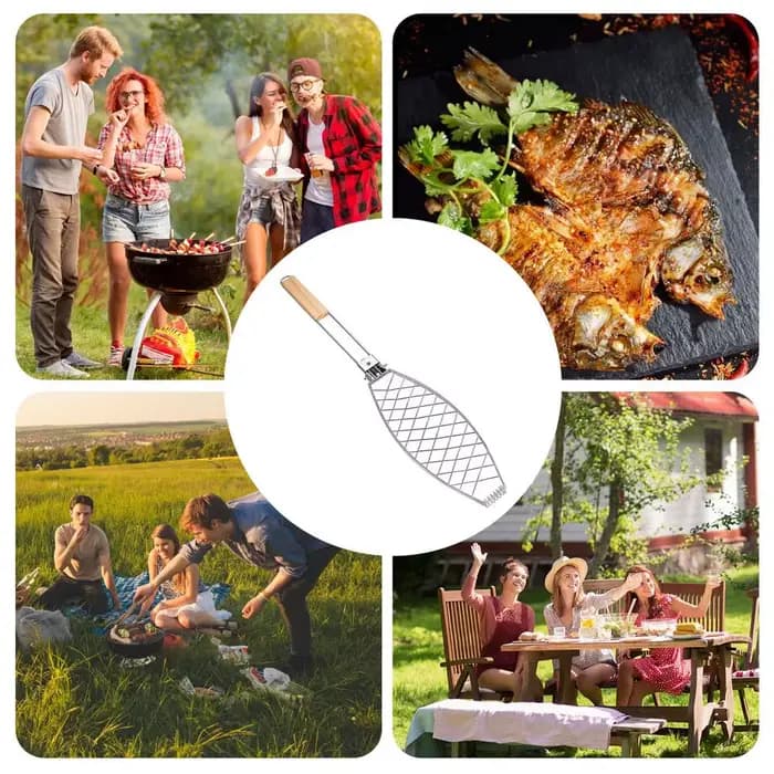 F2 BBQ Grilling panier pliable grand gril support pour Barbecue poisson Portable