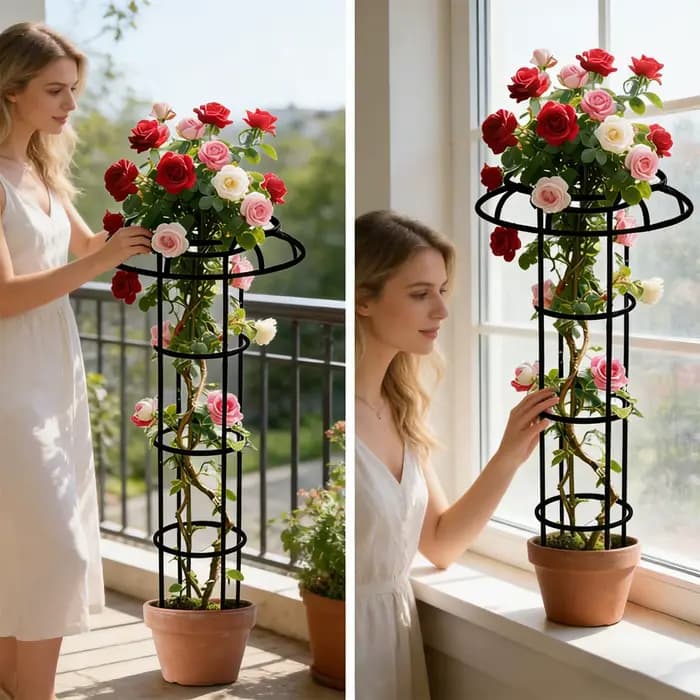 Treillis de jardin artistique pour plantes grimpantes