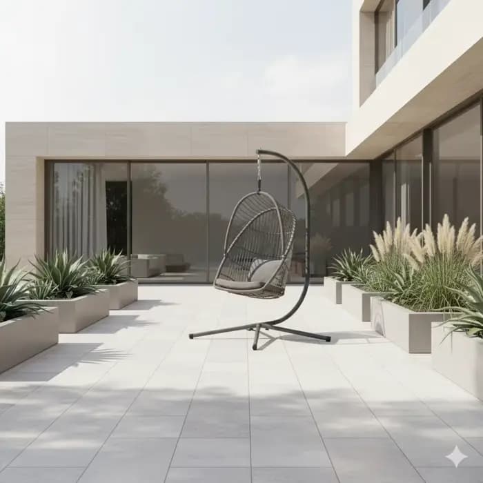 Chaise à œufs suspendue avec cadre en acier moderne
