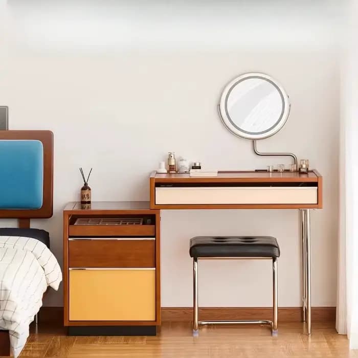 Coiffeuse industrielle pour femmes, chambre à coucher, tiroirs modernes en bois, coiffeuse, rangement De maquillage, meubles
