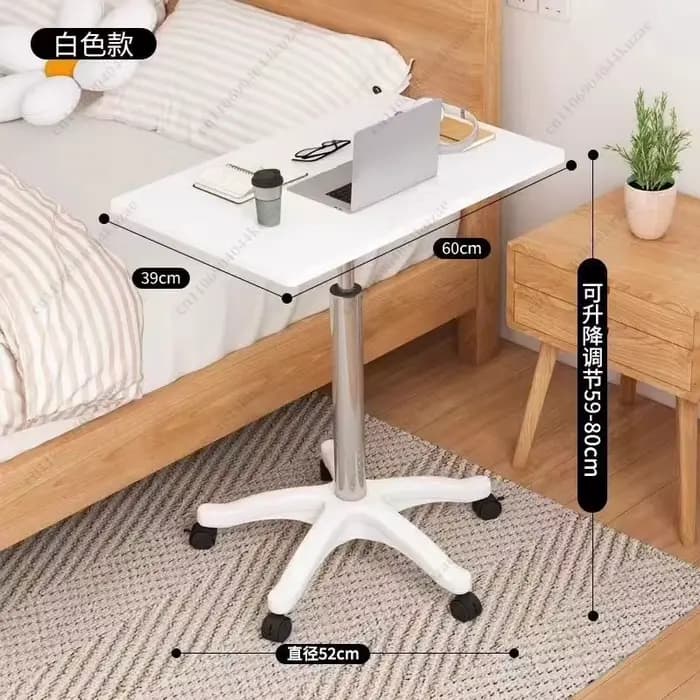 Bureau mobile réglable en hauteur avec roulettes, poste de travail pour ordinateur portable à utiliser au-dessus du lit et en position debout, idéal pour la maison et le streaming en direct