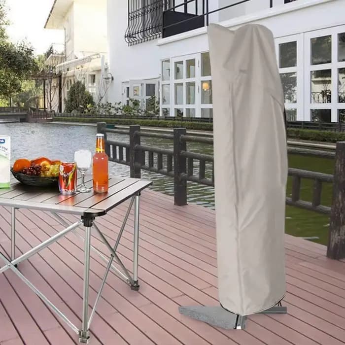 Housse de Parasol imperméable pour Patio, couverture de Parasol de marché avec fermeture éclair pour parapluies décalés en porte-à-faux d'extérieur de 7 à 13 pieds, housse en tissu de pluie