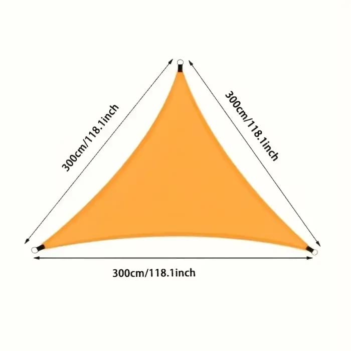 Abri solaire triangulaire imperméable avec cordes, blocage UV à 95%, parasol triangulaire portable, taille 3x3x3M, toile d'ombrage pour jardin