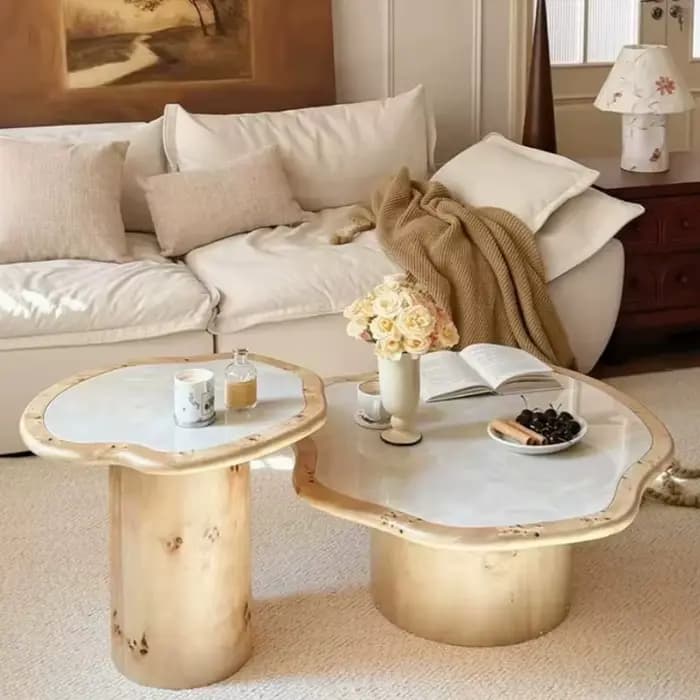Tables basses Funky Wood en marbre