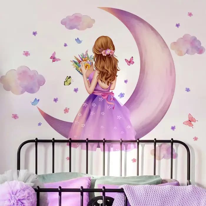 Autocollants Muraux Décoratifs pour Chambre d'Enfant, Papillon, Fleur, Mignon, pour Salon