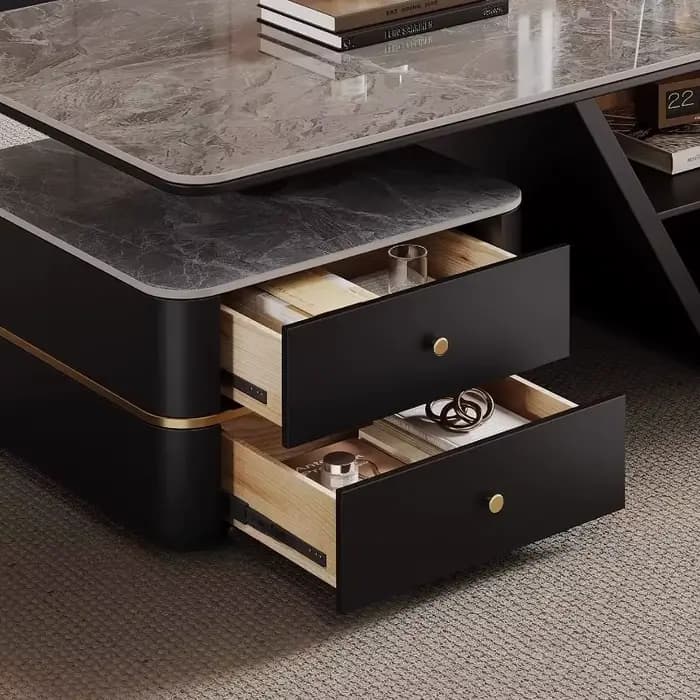 Table basse au design moderne avec rangement pour magazines