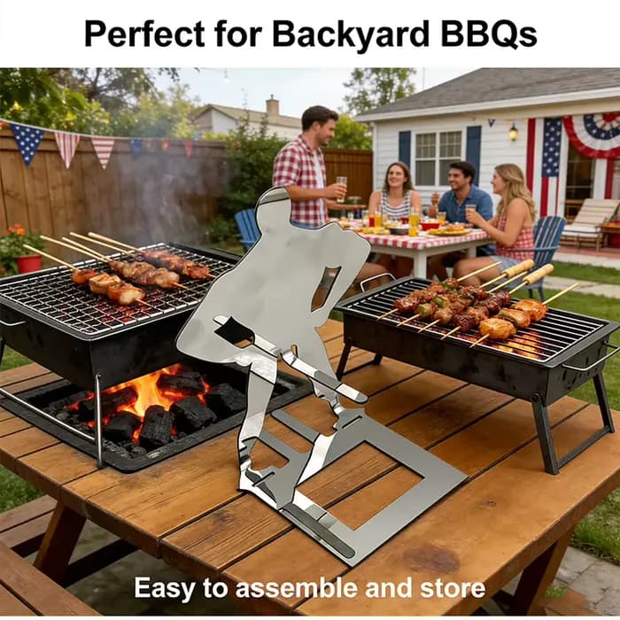 Support de fixation pour saucisses de barbecue en acier inoxydable