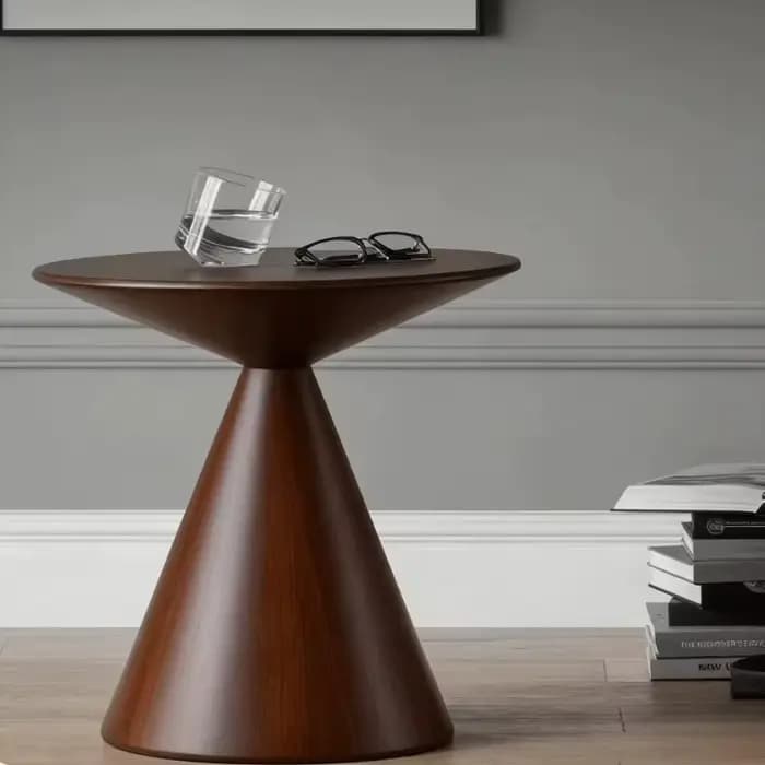 Table d'appoint d'angle noire ronde