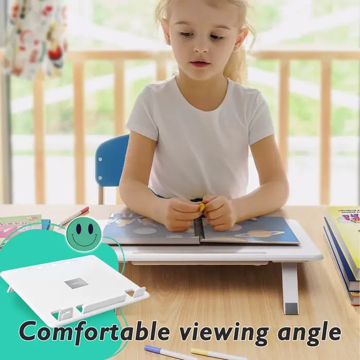 Support de livre d'oreille pour lire, support d'ordinateur portable avec Base Stable, pinces à papier élastiques, présentoir pour livres de cuisine, Magazines, tablette
