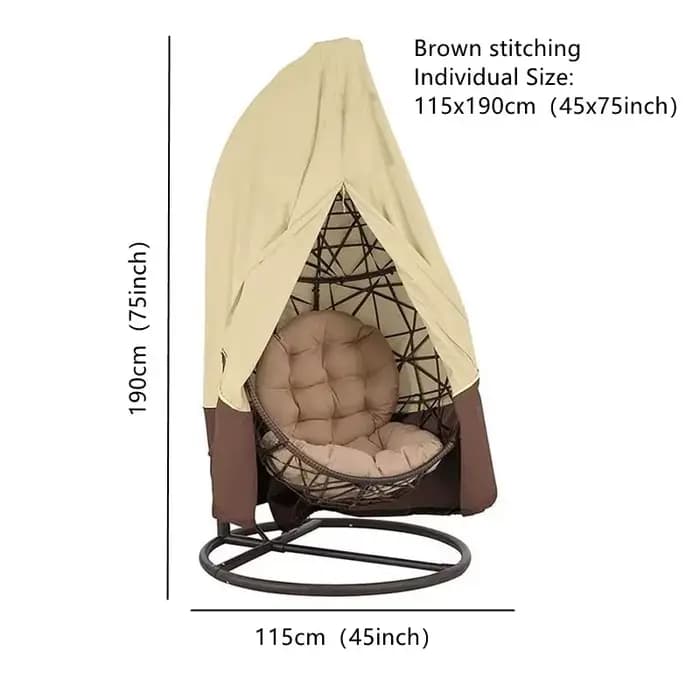Confrontal Swing-Juste anti-poussière pour chaise à œufs avec fermeture éclair