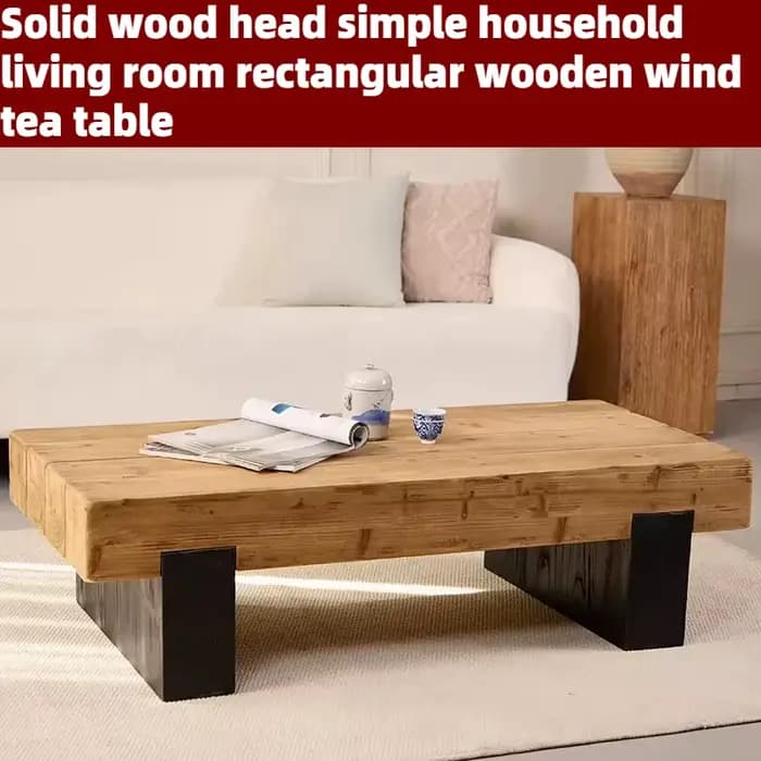 Table d'appoint rectangulaire basse en bois