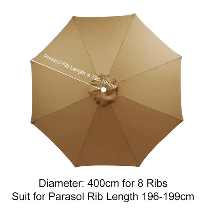 400 cm de diamètre Parasol haut tissu