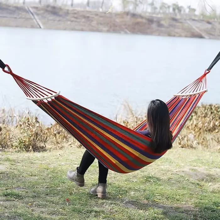 Hamac simple large en toile épaisse pour camping en plein air