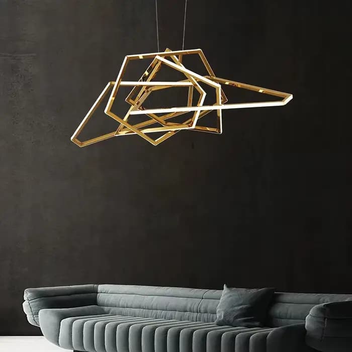 2024 Lustre moderne en acier inoxydable Suspension Luminaire Led lampe suspendue Lustre décor à la maison Hnaging lampe pour l'intérieur de la pièce