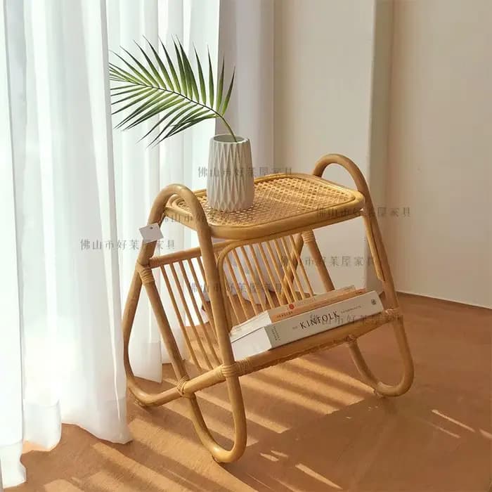Table basse de rangement en rotin MOMO