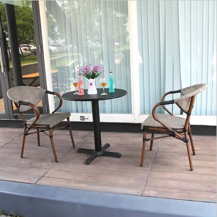Chaise De salle à manger extérieure en métal Silla De Jardin Teslin