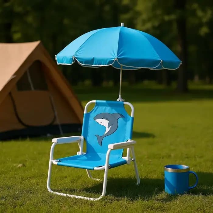 Chaise d'extérieur portable pour enfants avec parasol
