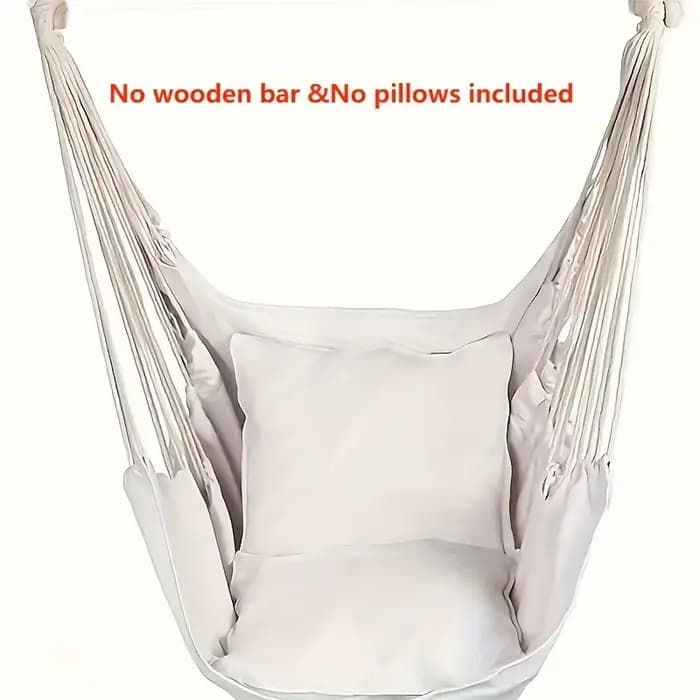 Fauteuil hamac portable en tissu durable à rayures – Chaise longue suspendue confortable pour jardin, cour et camping