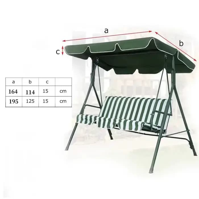 Housse de remplacement pour balançoire de jardin 2/3 places