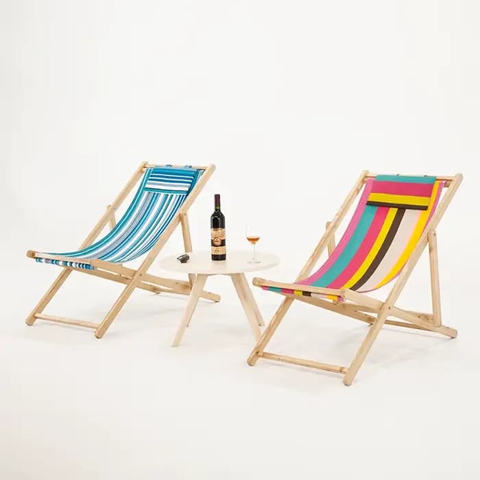 Chaise longue de pêche pliante extérieure en bois bon marché chaises de plage de jardin