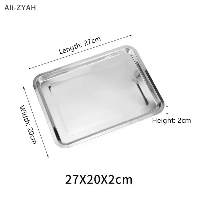 (YY) 1Pc 2025 nouveau Rectangle en acier inoxydable Barbecue thé stockage plateau de service vapeur saucisse plaque gril viande Restaurant ustensiles