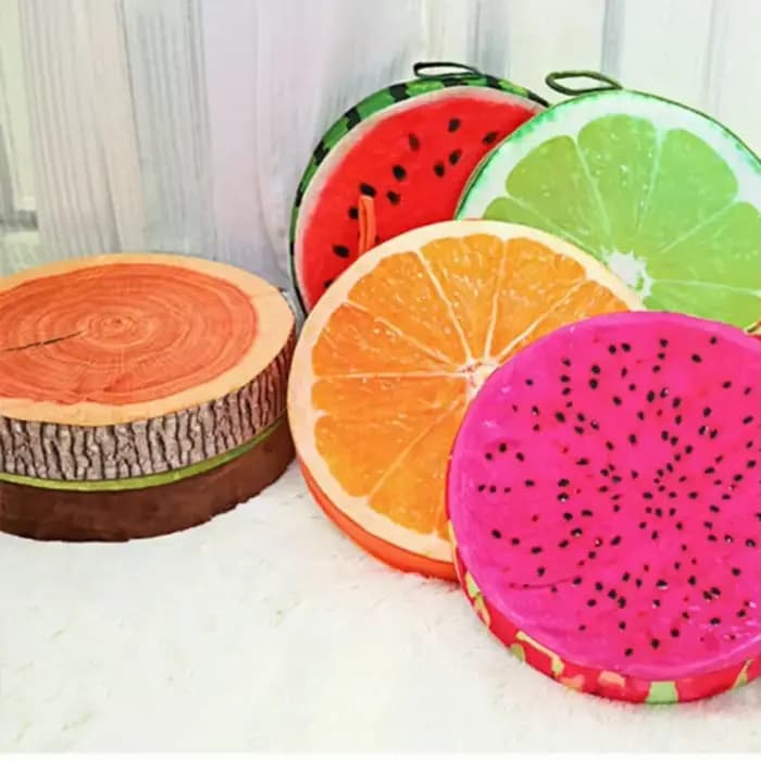 Coussin de siège rond en forme de fruit pour chaise de jardin