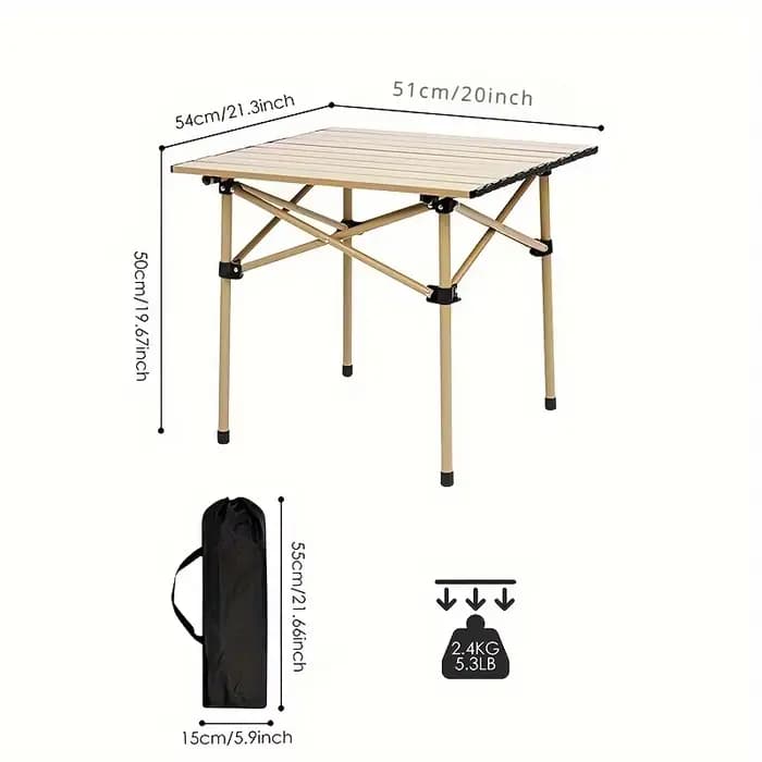 Table de pique-nique portable pliable en acier
